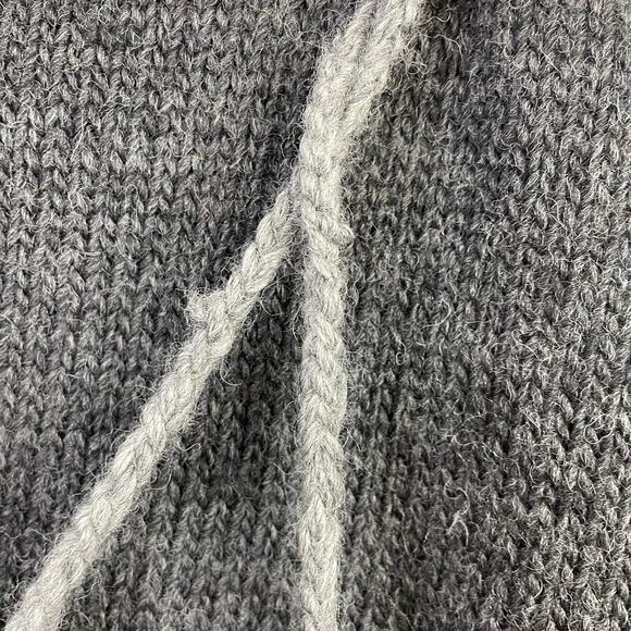 Everest Charcoal Gray Nordic Fair Isle Wool Pom Pom Knit Mini Skirt womens s m - Picture 9 of 13